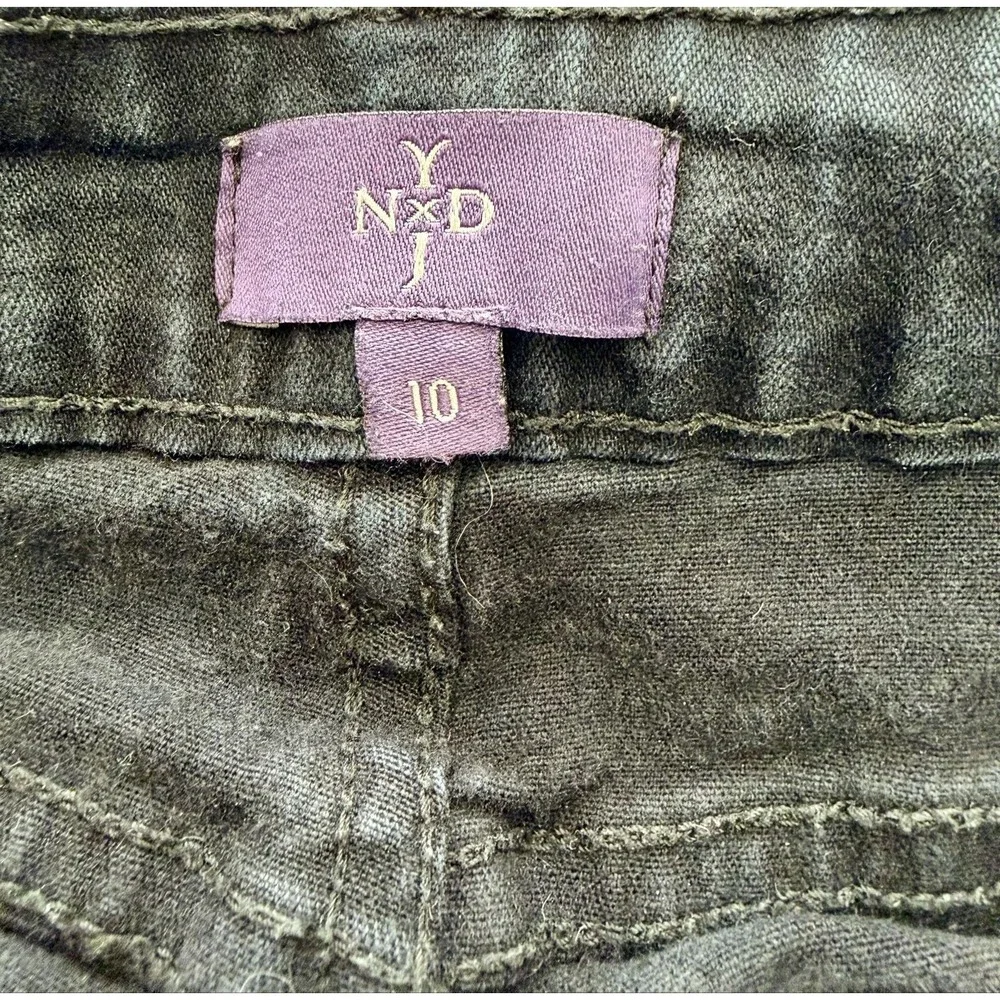 NYDJ Sheri Slim Straight Jeans Womens 10 Blue Dark Wash Mid Rise 32x28.5 Denim